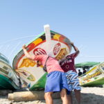 Pescadores en Playas Villamil Ecuador