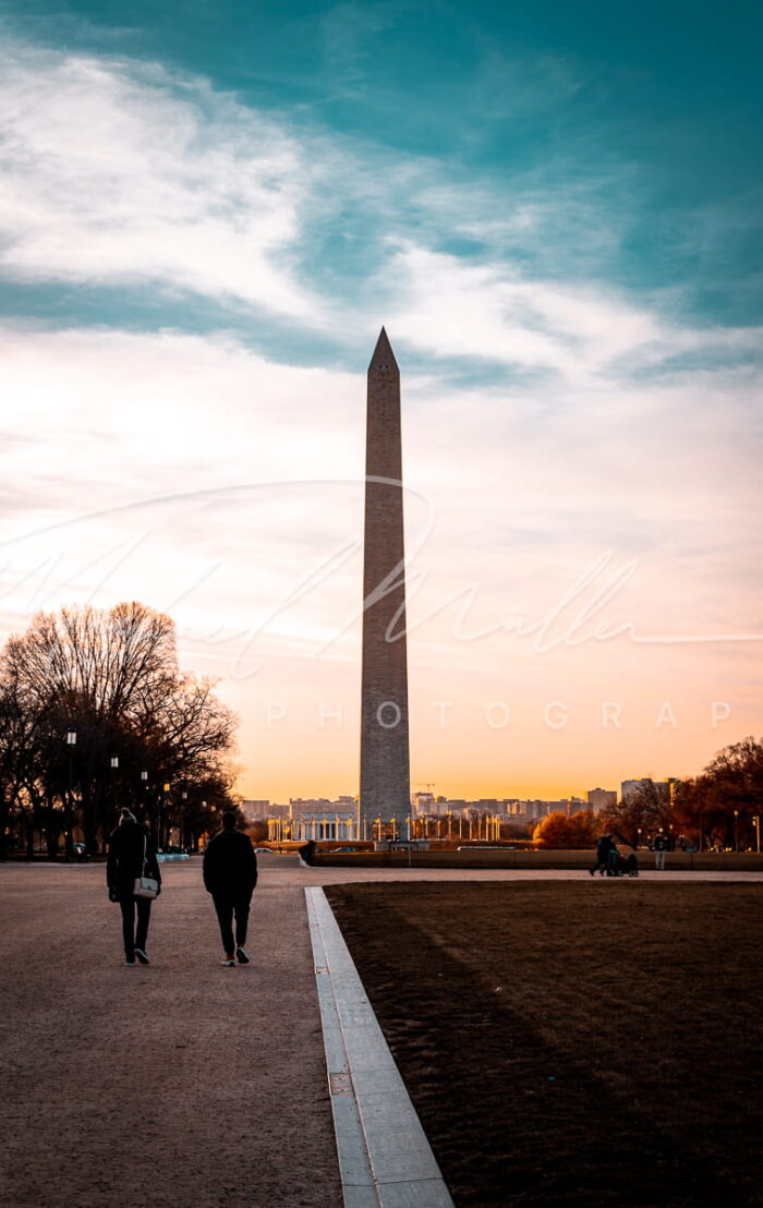 monumento a washington atardecer fotografia michael muller