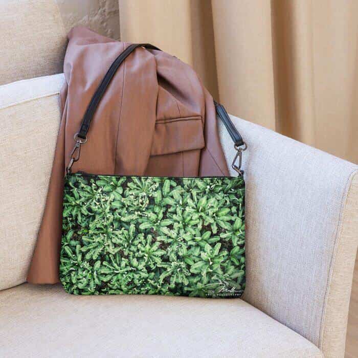 Crossbody bag – Banana plantation from above by michael muller art photography shop buy online