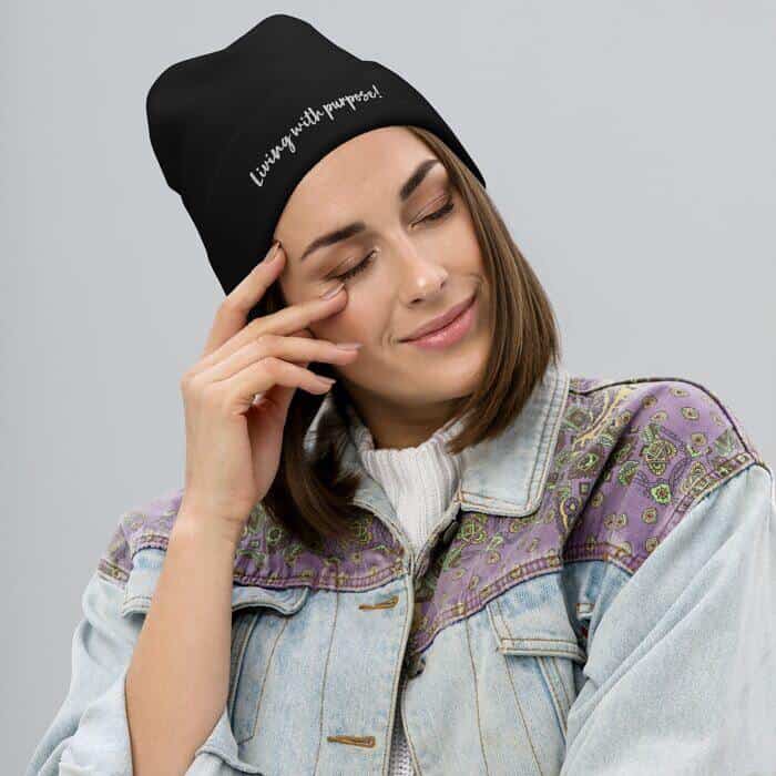 Living with Purpose – Embroidered Beanie – Âme by Sassi