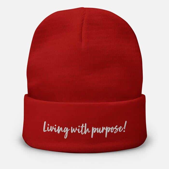 Living with Purpose – Embroidered Beanie – Âme by Sassi