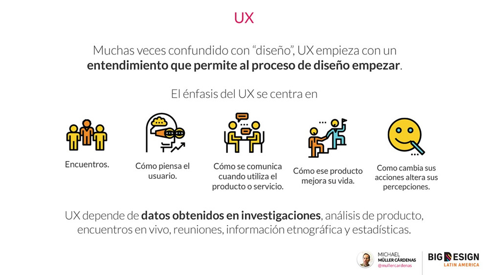 Definición UX @ La importancia del diseño en la experiencia de usuario, mi charla en el Big Design La Ecuador